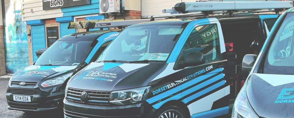 Three Dorset Electrical Solution Vans